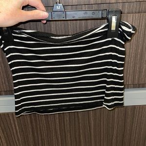 black and white striped tube top